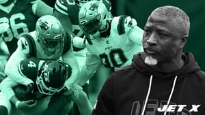 Aaron Glenn, New York Jets, Getty Images, Jet X Graphic