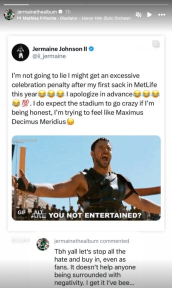 Jermaine Johnson Instagram