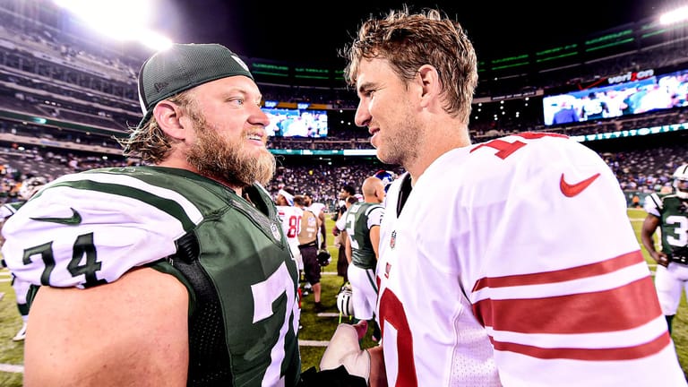 Nick Mangold, Eli Manning, Jets, Giants