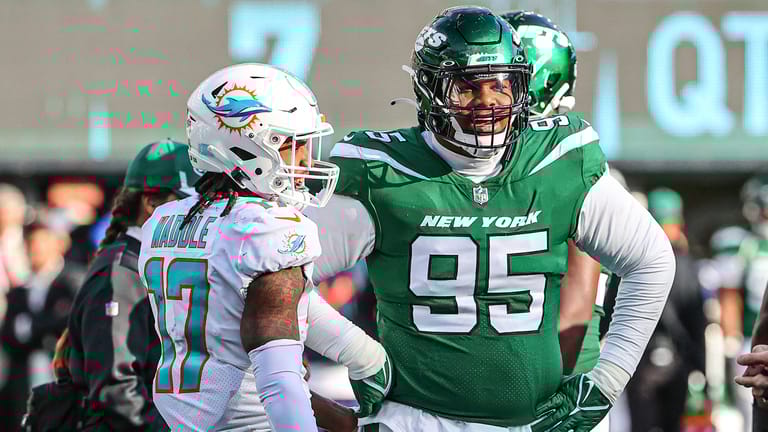 Quinnen Williams, NY Jets, Jaylen Waddle, Miami Dolphins, PFF Grade, Stats