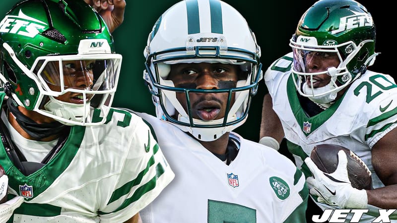 Breece Hall, Geno Smith, Garrett Wilson, New York Jets, Jet X Graphic