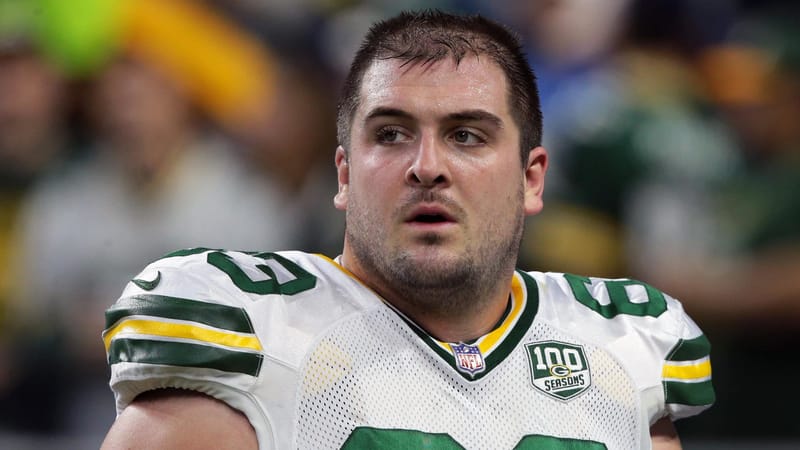 Green Bay Packers center Corey Linsley (63) is seen during the first half of an NFL football game against the Detroit Lions in Detroit, Michigan USA, on Sunday, October 7, 2018.