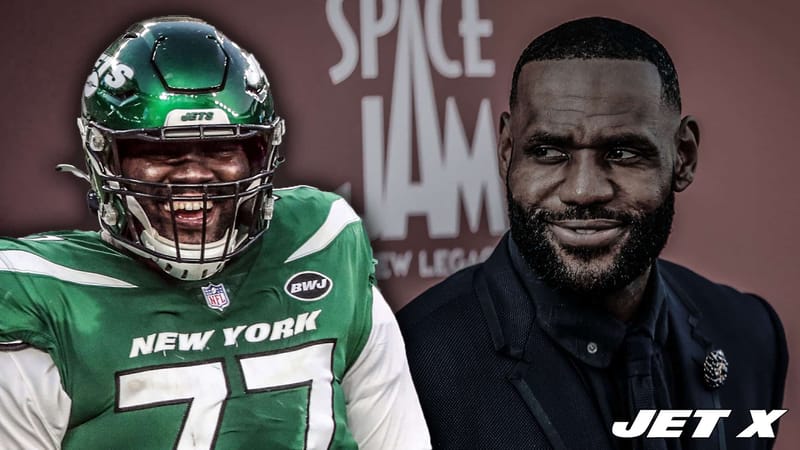 NY Jets left tackle Mekhi Becton approves of "Space Jam: A New Legacy" starring LeBron James.
