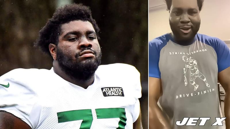 New York Jets' Mekhi Becton looks slender in new workout footage