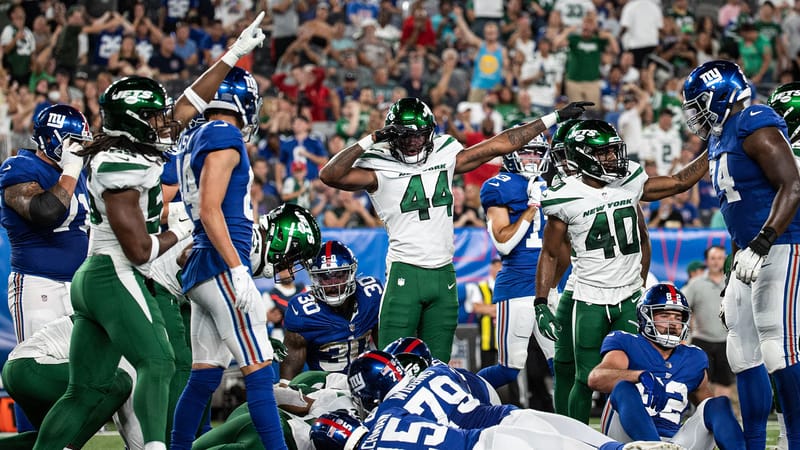 Jamien Sherwood, Javelin Guidry, and Hamsah Nasirildeen highlighted the NY Jets' great defensive stats vs. the Giants.