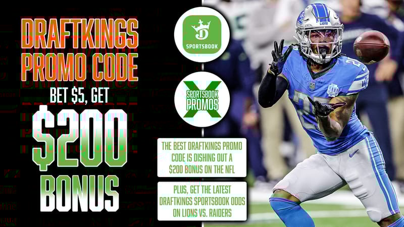 DraftKings Promo Code, Bet $5 and Get $200 Bonus, NFL Odds, Lions vs. Raiders, Jahmyr Gibbs