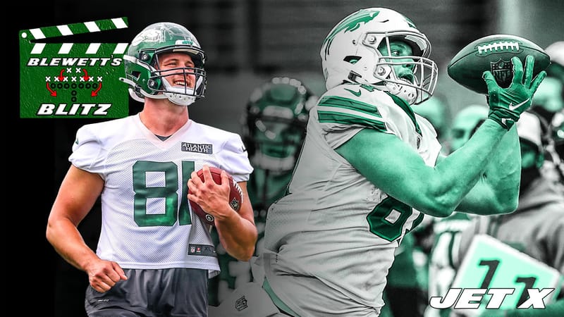 Tyler Kroft, NY Jets, Blewett's Blitz, Jet X Graphic, Getty Images