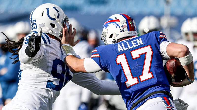 Josh Allen, Bills, QB, Denico Autry Colts