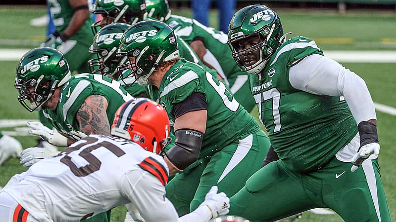 Mekhi Becton, PFF Grade, NY Jets, Myles Garrett