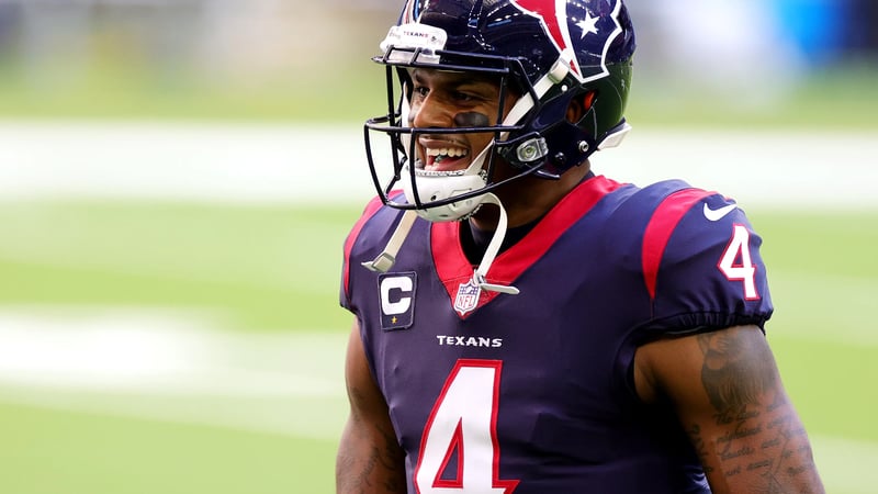 HOUSTON, TEXAS - JANUARY 03: Deshaun Watson #4 of the Houston Texans in action against the Tennessee Titans during a game at NRG Stadium on January 03, 2021 in Houston, Texas.