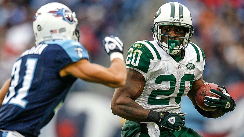 Thomas Jones, NY Jets, Tennessee Titans, 2008