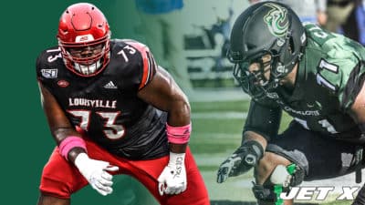 Mekhi Becton and Cameron Clark