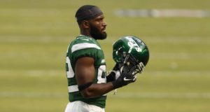 MIAMI GARDENS, FLORIDA - OCTOBER 18: Jamison Crowder #82 of the New York Jets looks on against the Miami Dolphins at Hard Rock Stadium on October 18, 2020 in Miami Gardens, Florida.