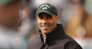 12 JAN 2003: New York Jets head coach Herm Edwards during a playoff game against the Oakland Raiders on Sunday January 12, 2003, in Oakland, CA.