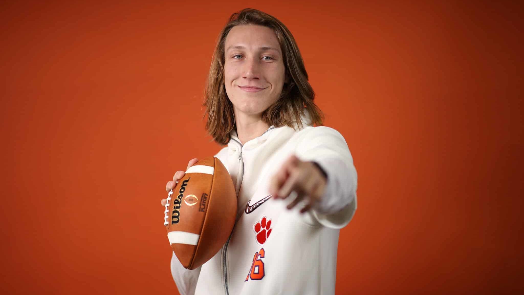 NEW ORLEANS, LOUISIANA - JANUARY 11: Trevor Lawrence #16 of the Clemson Tigers attends media day for the College Football Playoff National Championship on January 11, 2020 in New Orleans, Louisiana.