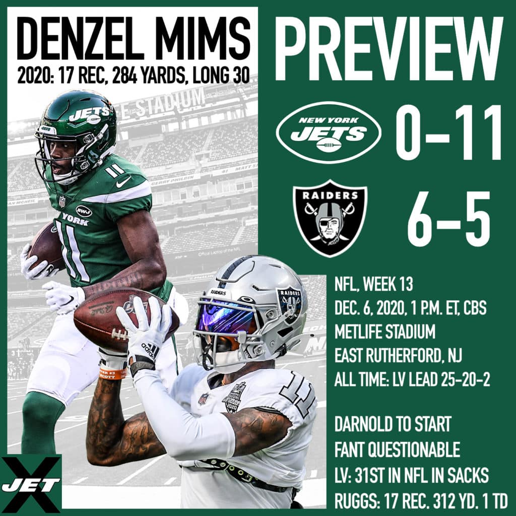 New York Jets, Las Vegas Raiders, Week 13 Preview