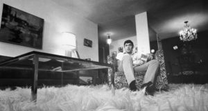Joe Namath is shown as he relaxes in his bachelor "pad" on New York's swank East Side in this file photo. The rug is white llama.