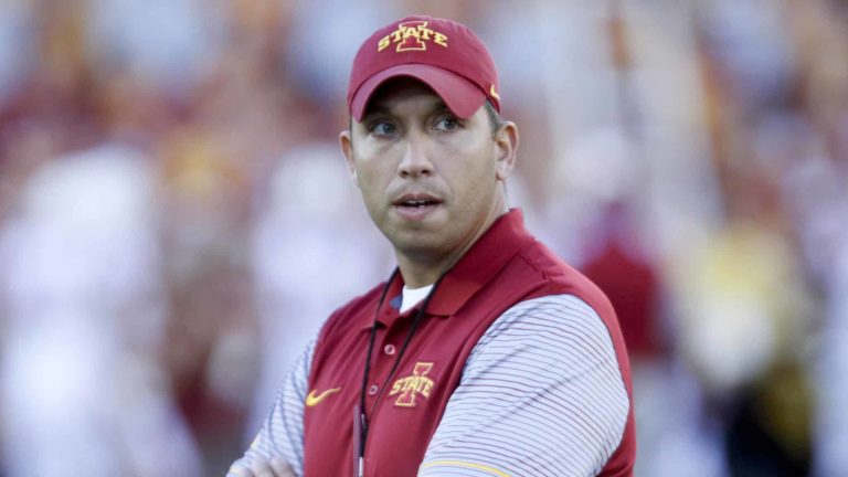 IOWA CITY, IOWA- SEPTEMBER 10: Head coach Matt Campbell of the Iowa State Cyclones before the match-up against the Iowa Hawkeyes on September 10, 2016 at Kinnick Stadium in Iowa City, Iowa.