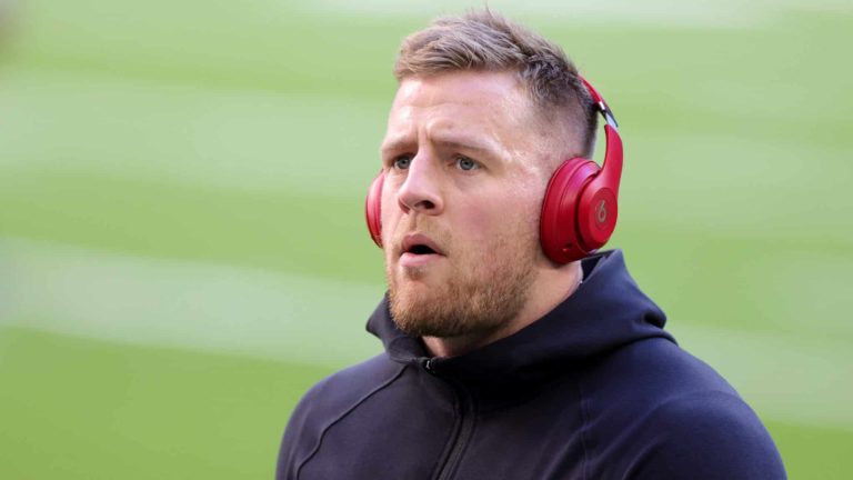 HOUSTON, TEXAS - JANUARY 03: J.J. Watt #99 of the Houston Texans looks on against the Tennessee Titans during a game at NRG Stadium on January 03, 2021 in Houston, Texas.