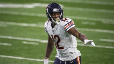 DETROIT, MI - SEPTEMBER 13: Allen Robinson #12 of the Chicago Bears looks on during the second quarter against the Detroit Lions at Ford Field on September 13, 2020 in Detroit, Michigan.