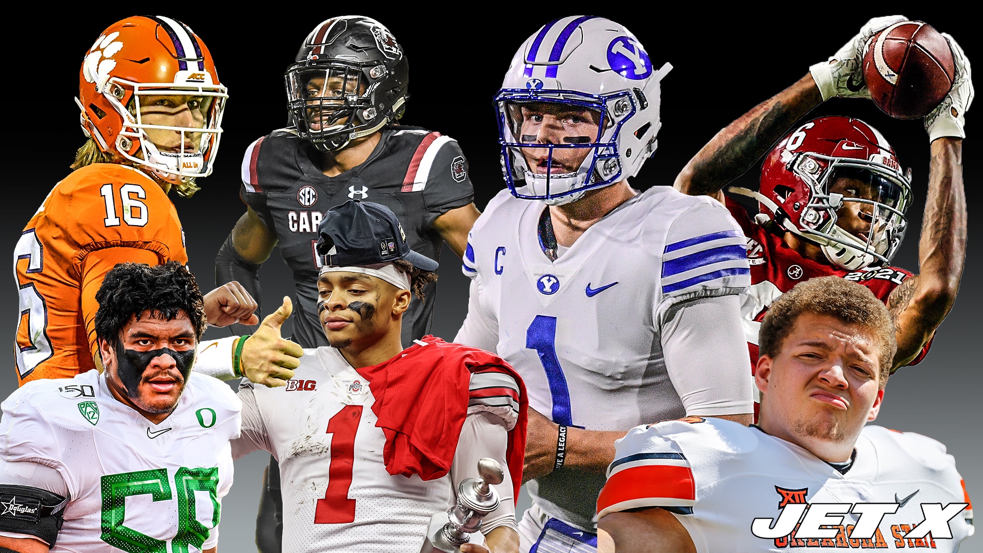 Trevor Lawrence, Penei Sewell, Jaycee Horn, Justin Fields, Zach Wilson, Devonta Smith, Teven Jenkins