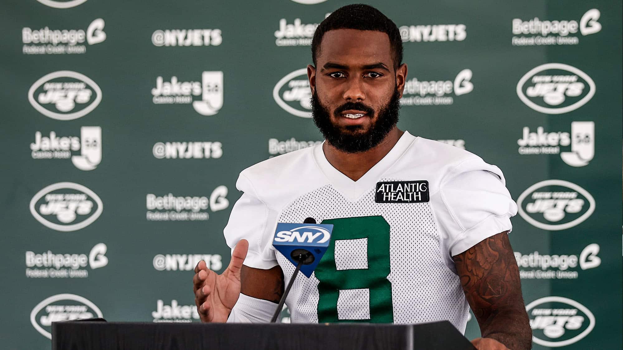 Elijah Moore has high expectations going into year one, as he explained at NY Jets training camp.