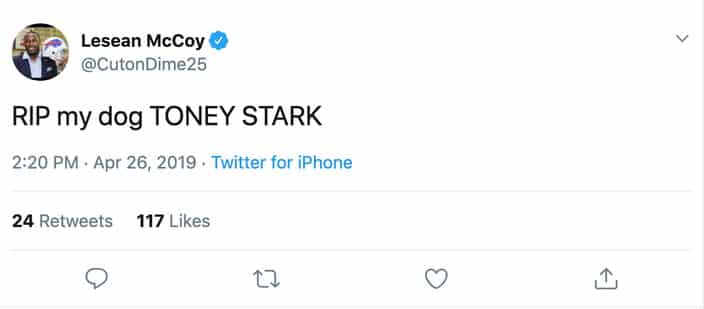 LeSean McCoy spoils the ending of "Avengers: Endgame" in 2019.