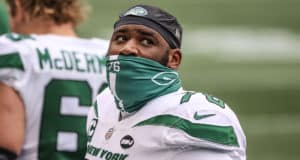 George Fant returns while Alex Lewis hits the sidelines for the NY Jets.