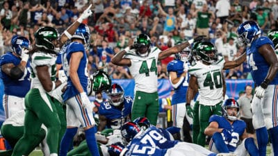 Jamien Sherwood, Javelin Guidry, and Hamsah Nasirildeen highlighted the NY Jets' great defensive stats vs. the Giants.