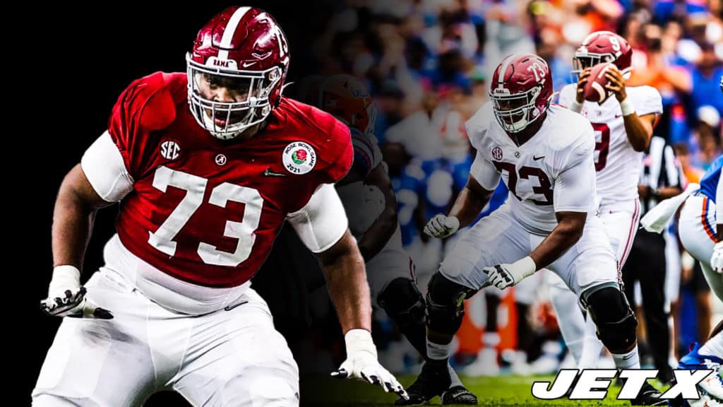 Alabama OL Evan Neal deserves more love in 2022 NY Jets mock drafts