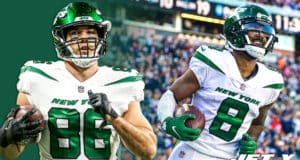 New York Jets linebacker Jamien Sherwood (44) runs against the Chicago  Bears during an NFL football game Sunday, Nov. 27, 2022, in East  Rutherford, N.J. (AP Photo/Adam Hunger Stock Photo - Alamy