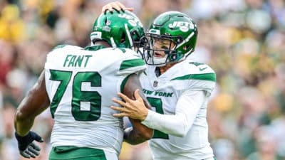 George Fant, Zach Wilson, NY Jets, PFF Contract