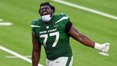 Mekhi Becton, NY Jets, PFF Grade, Injury, Film, Stats, Highlights