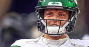 Zach Wilson, Face, Jersey, New York Jets, Bills, 2022