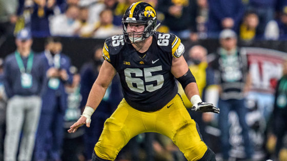 Tyler Linderbaum, NY Jets, NFL, Mock Draft, Iowa, PFF