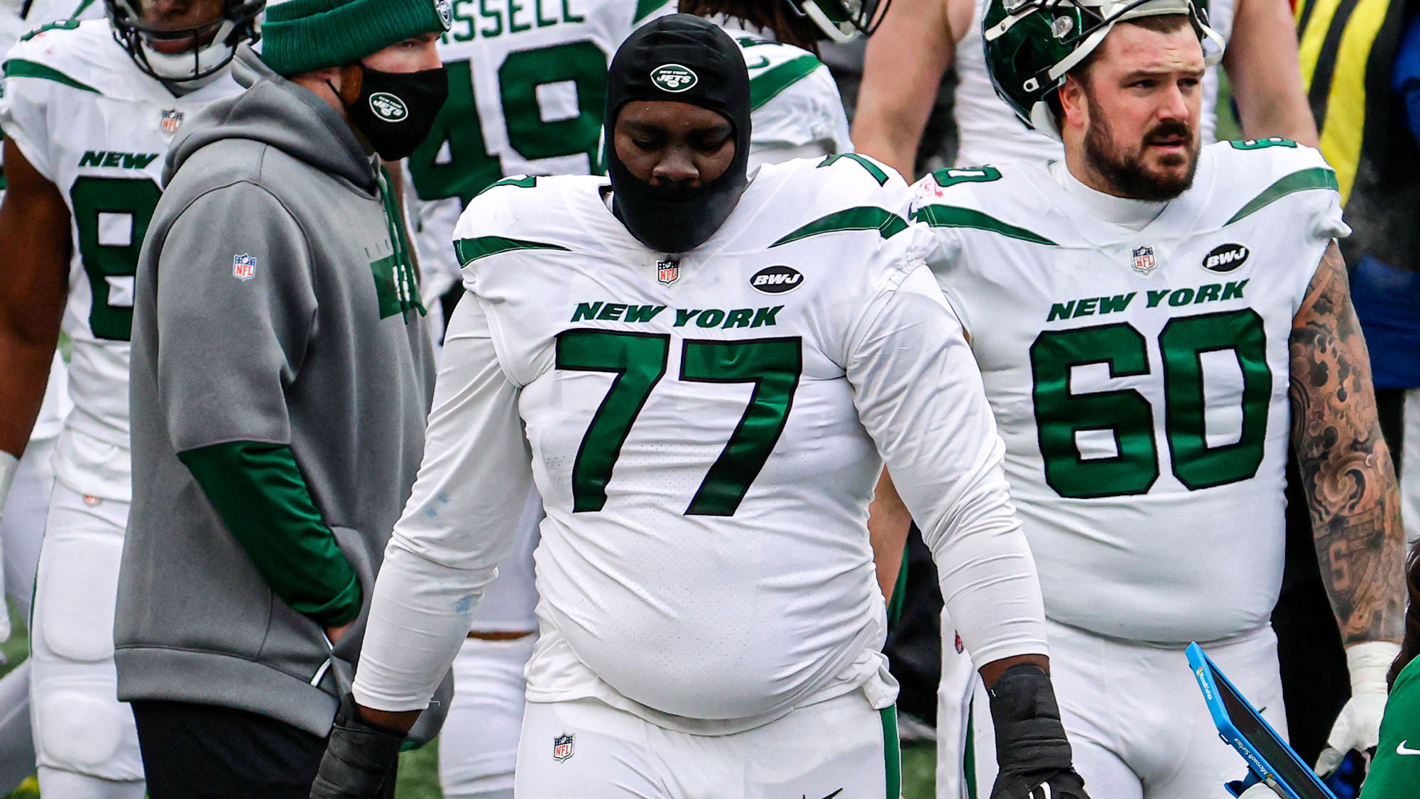 Jets HC Robert Saleh names Mekhi Becton starting right tackle after  preseason finale