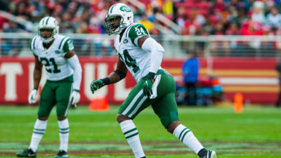 SANTA CLARA, CA - DECEMBER 11: New York Jets cornerback Darrelle Revis (24) in motion during the regular season NFL game between the San Francisco 49ers verses the New York Jets on December 11,2016 at Levi's Stadium in Santa Clara,CA