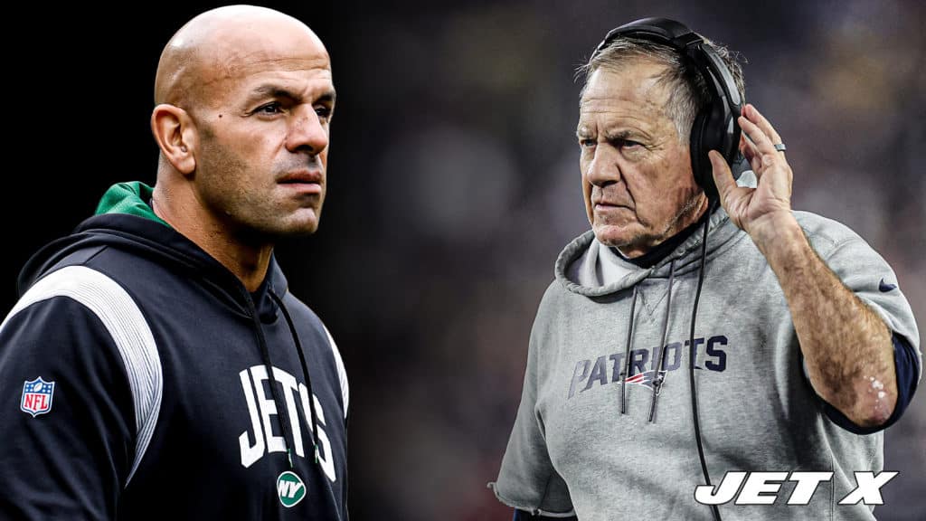 Robert Saleh, Bill Belichick, New York Jets Head Coach, New England Patriots Head Coach