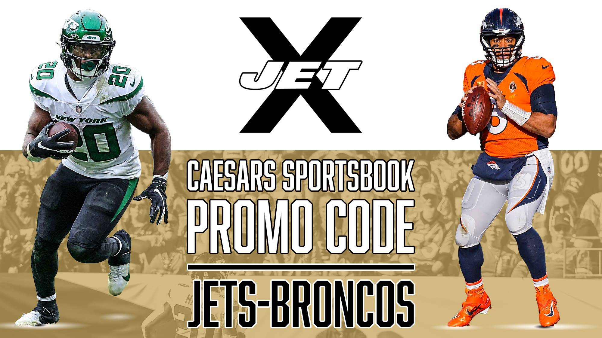Caesars Sportsbook Promo Code, New York Jets, Denver Broncos, Breece Hall, Russell Wilson