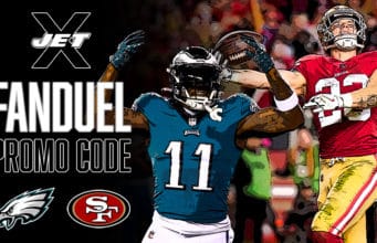Get the Best FanDuel Promo Code, Philadelphia Eagles vs. San Francisco 49ers, NFC championship game, A.J. Brown, Christian McCaffrey