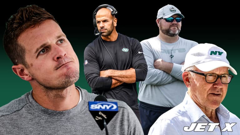 Mike LaFleur, Robert Saleh, Joe Douglas, Woody Johnson