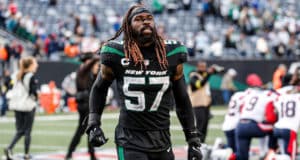 New York Jets linebacker Jamien Sherwood (44) runs against the Chicago  Bears during an NFL football game Sunday, Nov. 27, 2022, in East  Rutherford, N.J. (AP Photo/Adam Hunger Stock Photo - Alamy