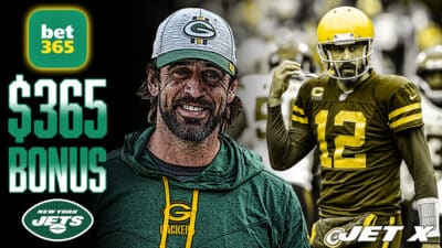 bet365 Bonus, Bet $1, Get $365, Aaron Rodgers, New York Jets