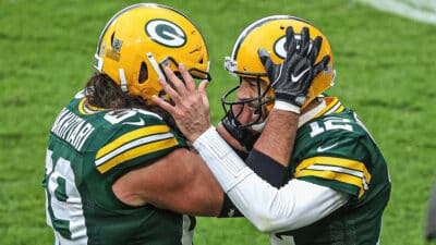 Aaron Rodgers, David Bakhtiari, NY Jets