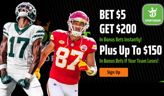 DraftKings Promo Code: Bet $5, Get $200 Instant Bonus, New York Jets vs. Kansas City Chiefs