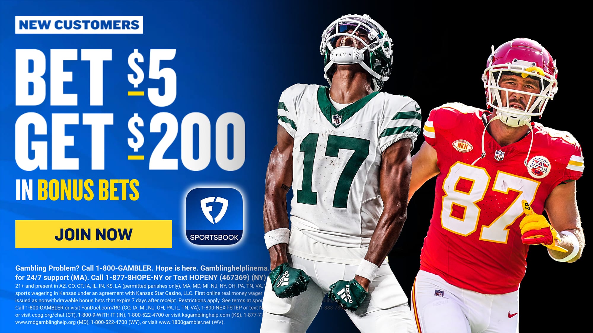 FanDuel Promo Code: $200 Instant Sportsbook Bonus, New York Jets vs. Kansas City Chiefs