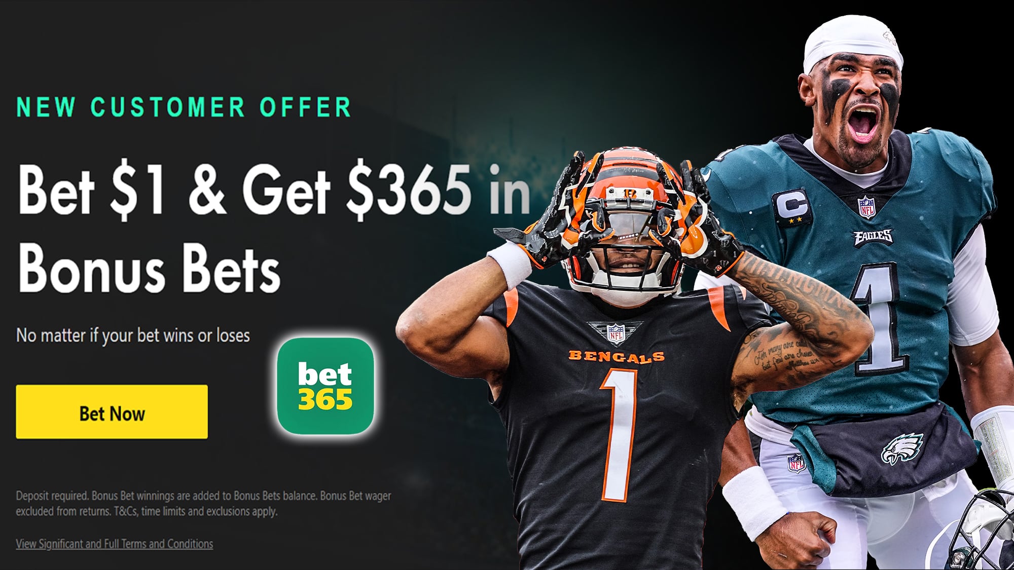 bet365 Promo Code NFL: Bet $1, Get $365 Instant Bonus, Monday Night Football