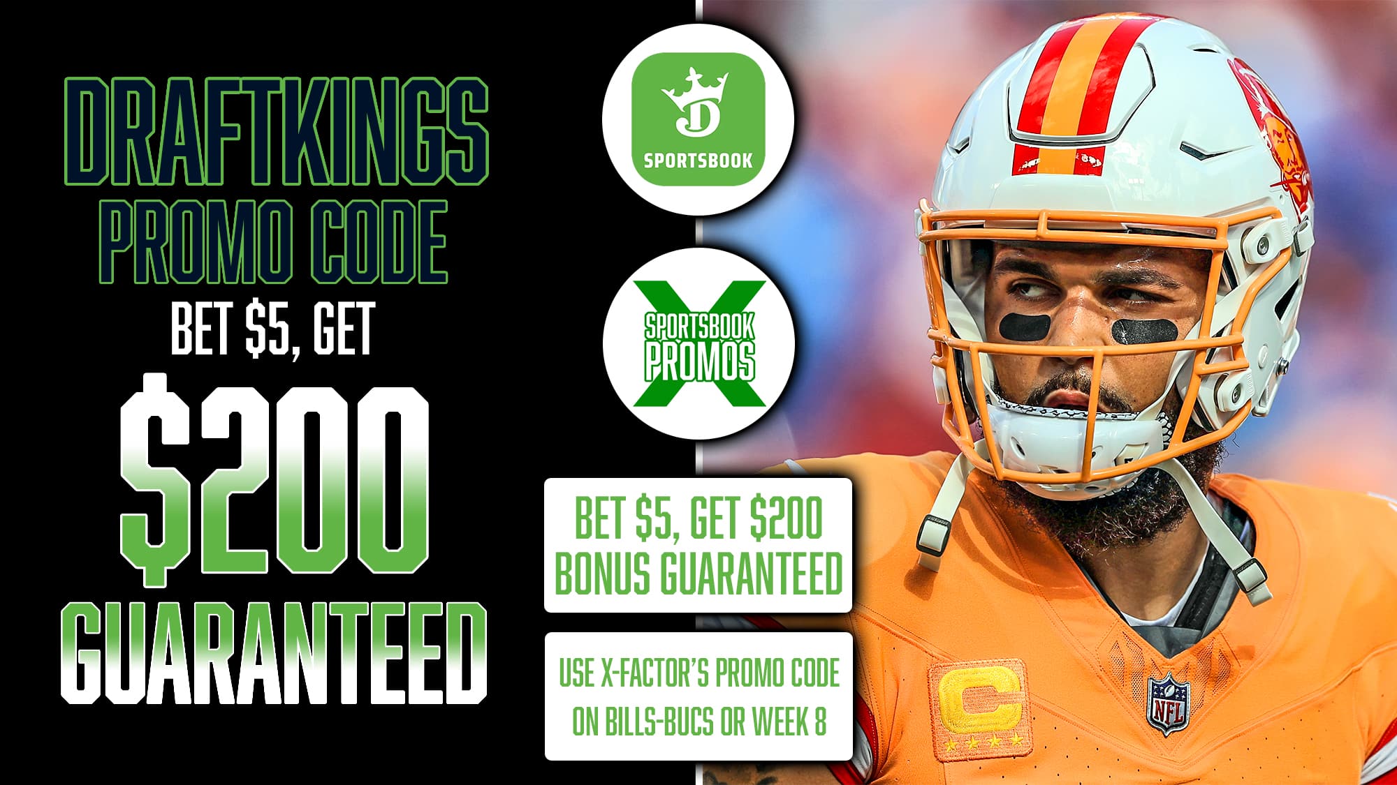 DraftKings Promo Code, Get $200 Guaranteed Bonus, Bills vs. Bucs, NFL Week 8
