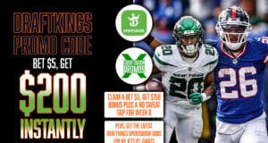 DraftKings Promo Code NFL, Claim $200 Instant Bonus, Week 8, New York Jets vs. Giants