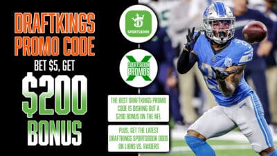 DraftKings Promo Code, Bet $5 and Get $200 Bonus, NFL Odds, Lions vs. Raiders, Jahmyr Gibbs